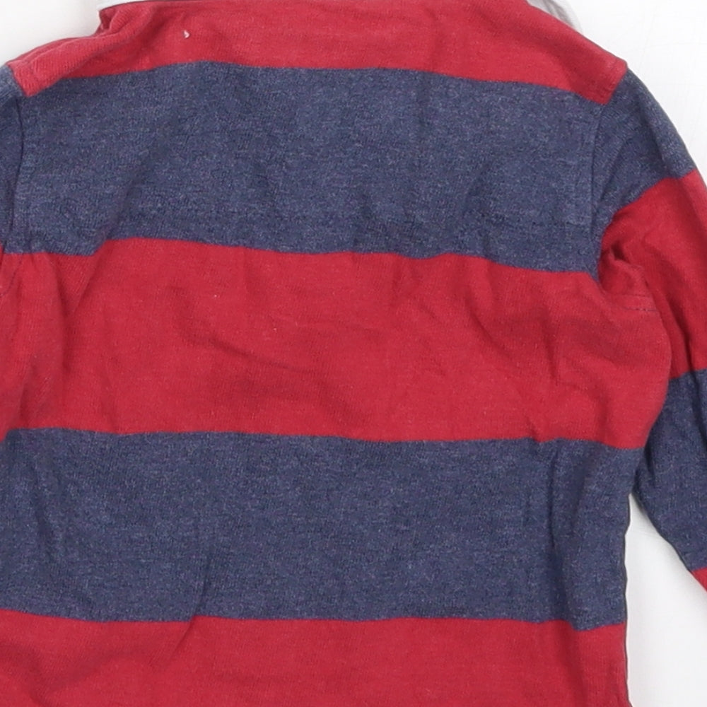 Marks Boys Red Striped Basic Polo Size 9-12 Months - 12