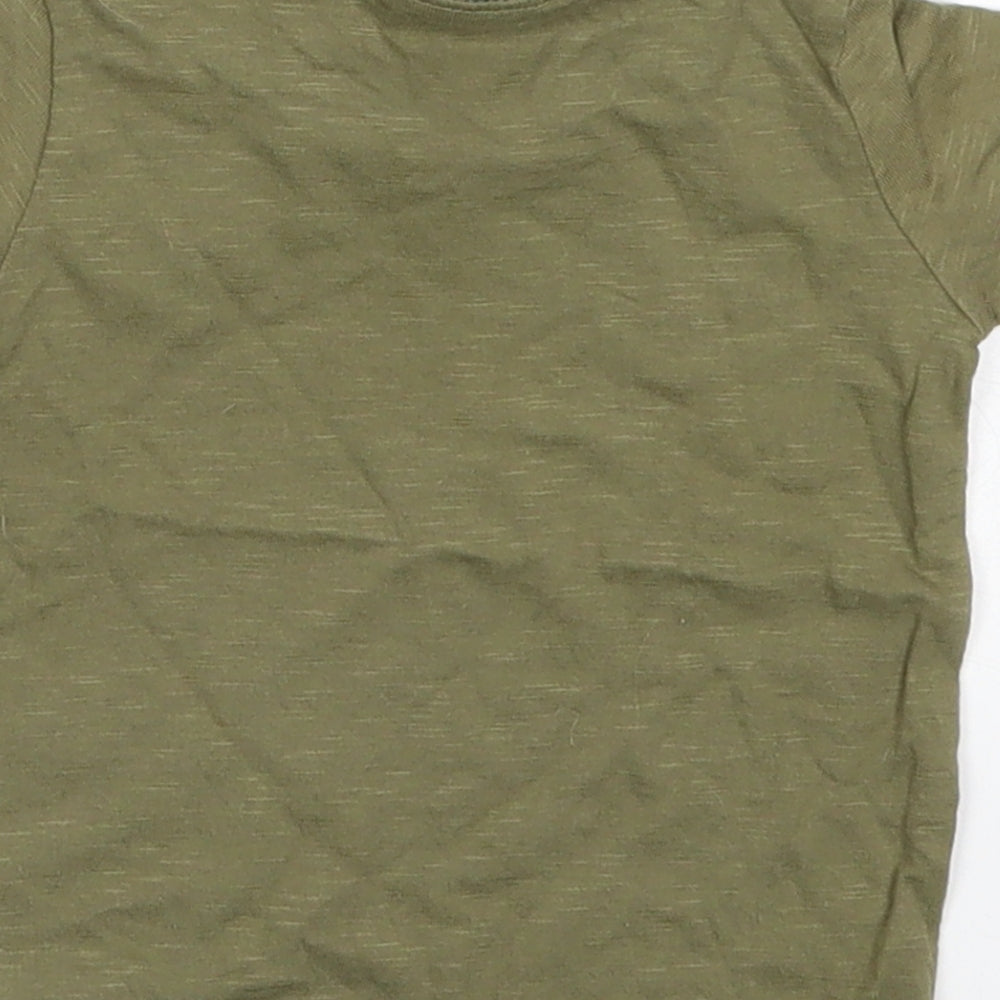 Mext Boys Green Basic T-Shirt Size 3-6 Months - The World is Calling Lets Go