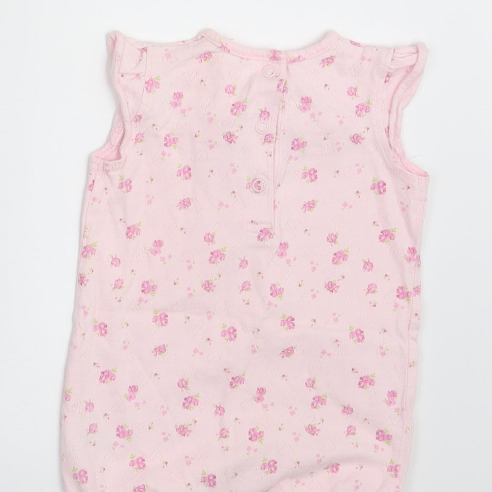 NEXT Girls Pink Floral Pullover T-Shirt Size 0-3 Months