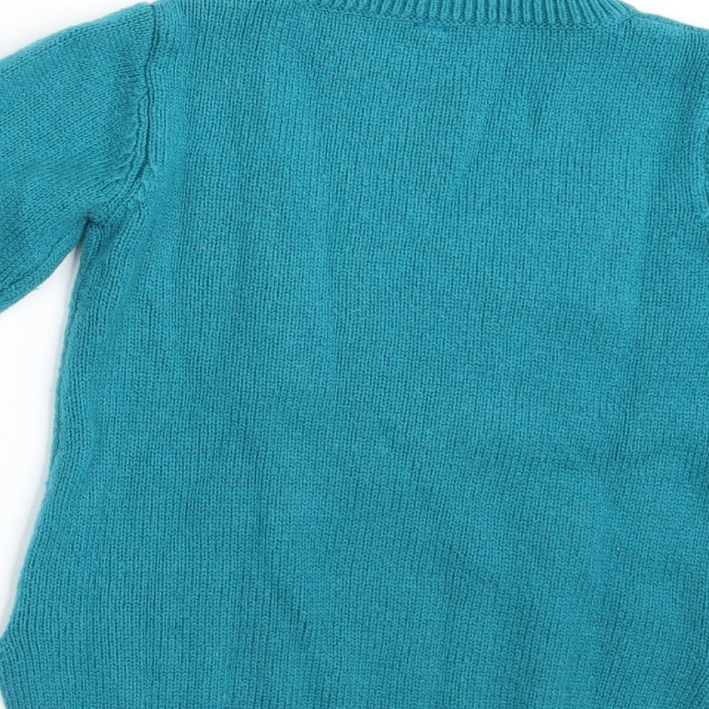 Falls Creek Girls Green Animal Print Pullover Jumper Size 6 Years