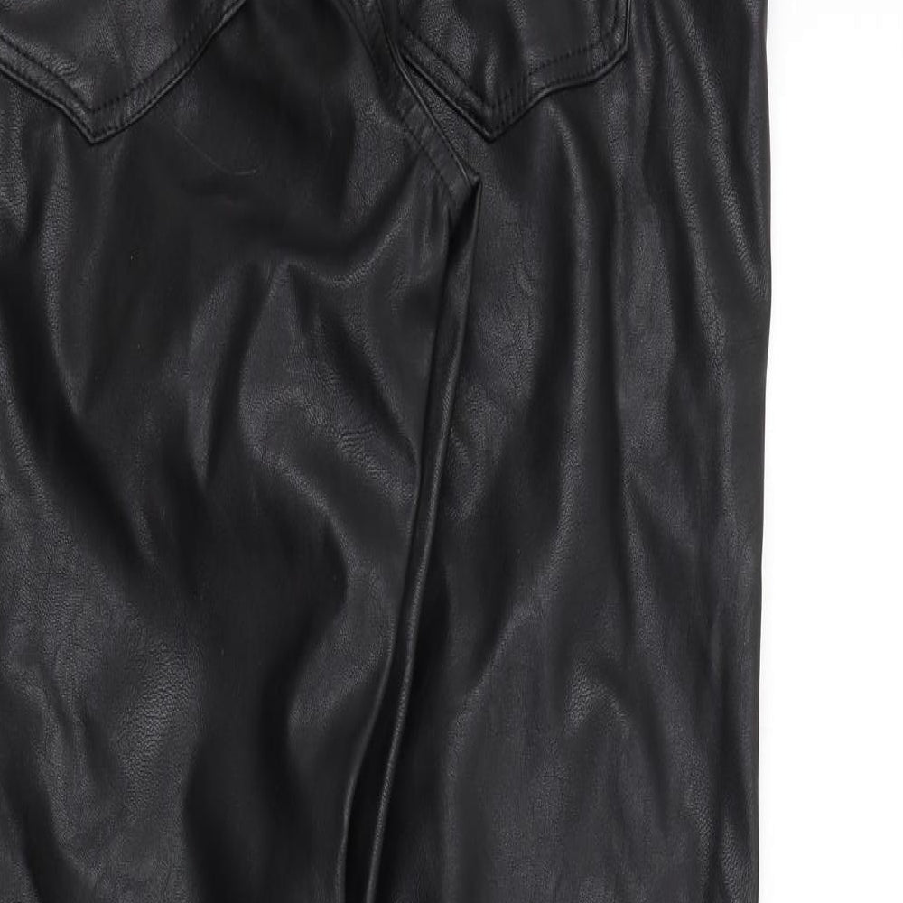 Preworn Womens Black Trousers Size 14 L30 in