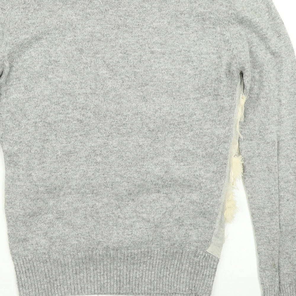 Katsumi Womens Grey Knit Pullover Jumper Size S