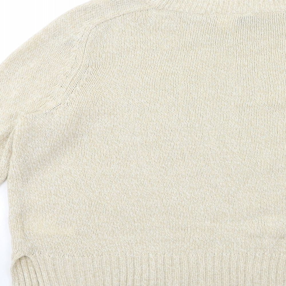 H&M Womens Beige Knit Pullover Jumper Size S