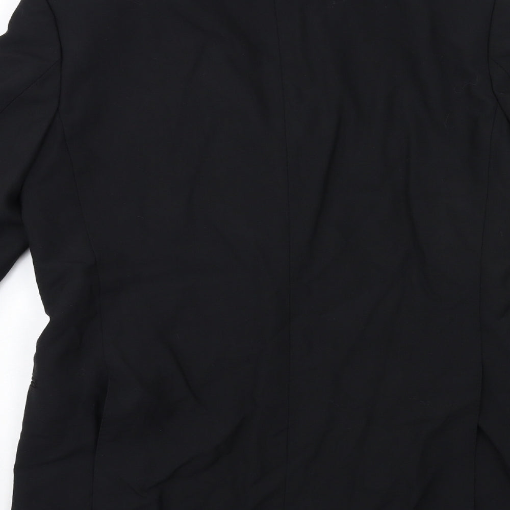 Preworn Mens Black Jacket Suit Jacket Size 38