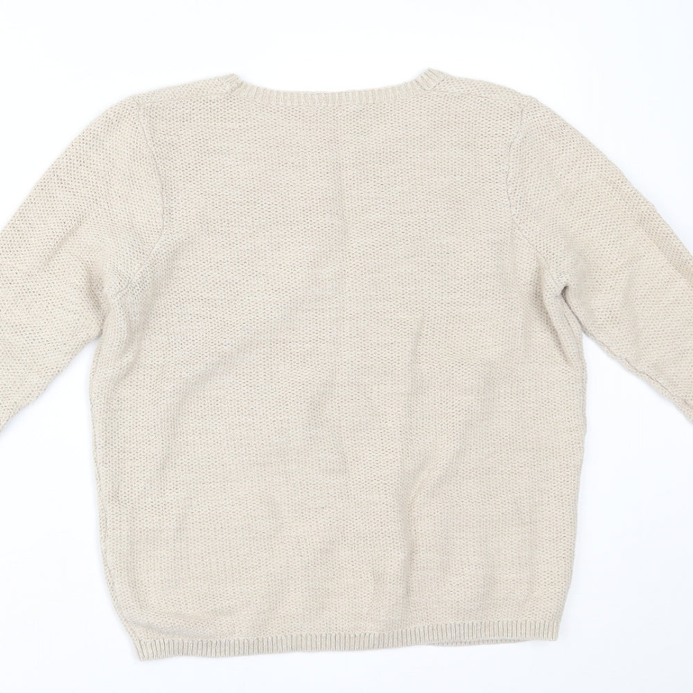 DASH Womens Beige Basic Blouse Size 12