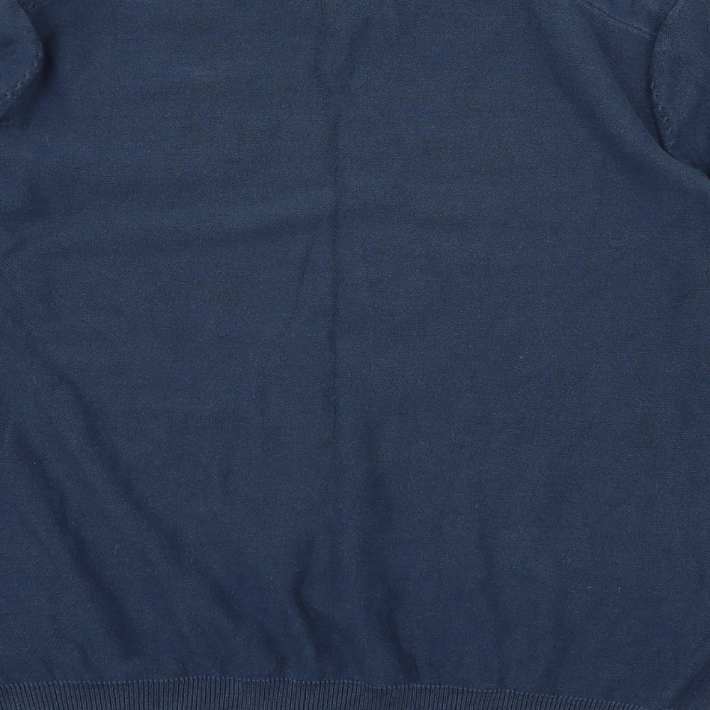 Police Mens Blue Knit Pullover Jumper Size M