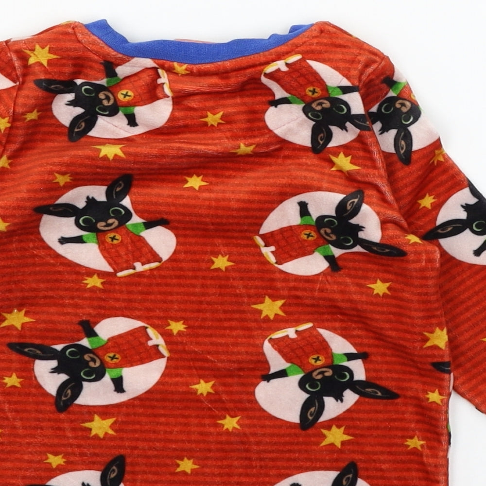 George Boys Red Striped Velour Cami Pyjama Top Size 18-24 Months - Rabbits
