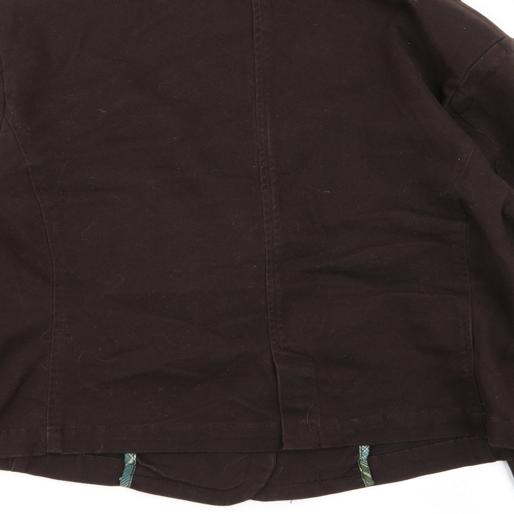 evie Womens Brown Jacket Blazer Size 14