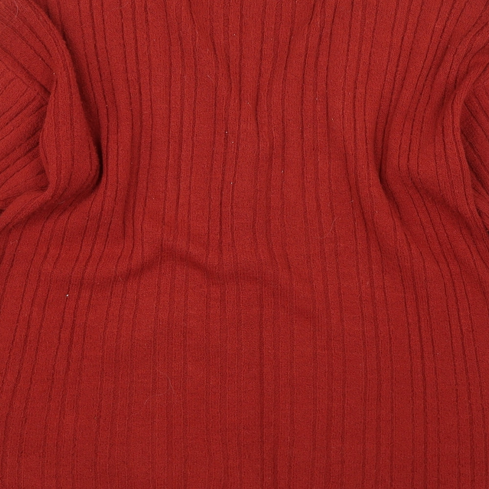 Jumper world Womens Red Cardigan Jumper Size M