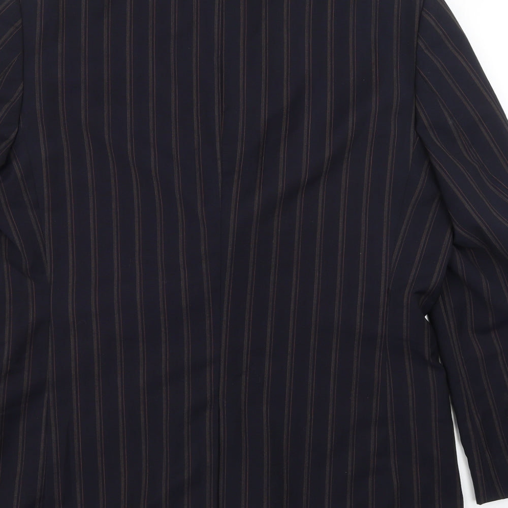 Carnaby Classics Mens Black Striped Jacket Suit Size 40