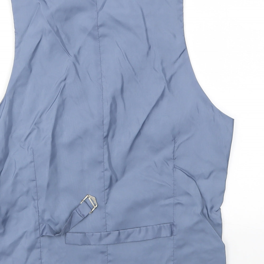 165 Mens Blue Jacket Suit Waistcoat Size 34