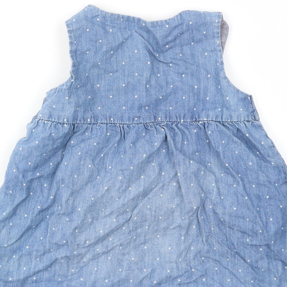 H&M Girls Blue Spotted Fit & Flare Size 12-18 Months