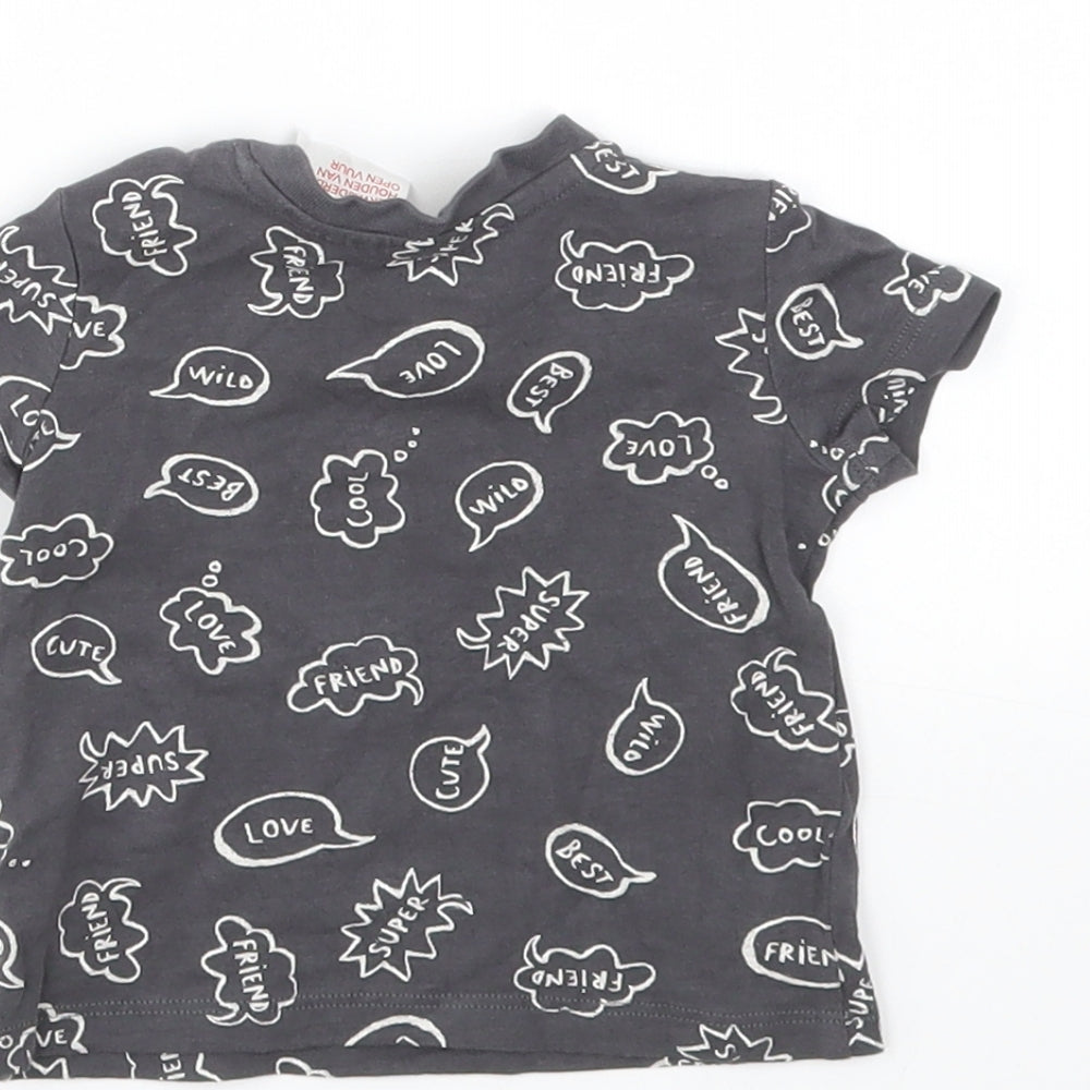 H&M Baby Grey Geometric Basic T-Shirt Size 0-3 Months