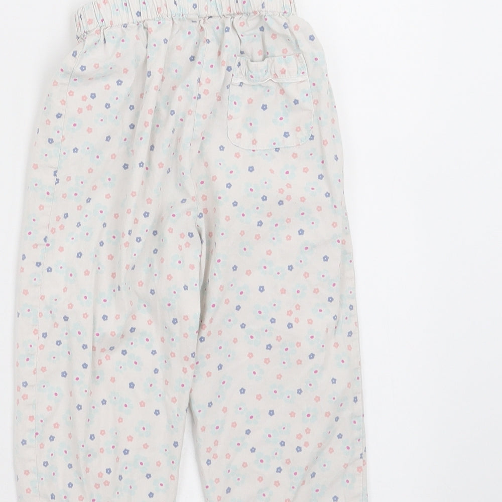 John Lewis Girls White Floral Pyjama Pants Size 12-18 Months