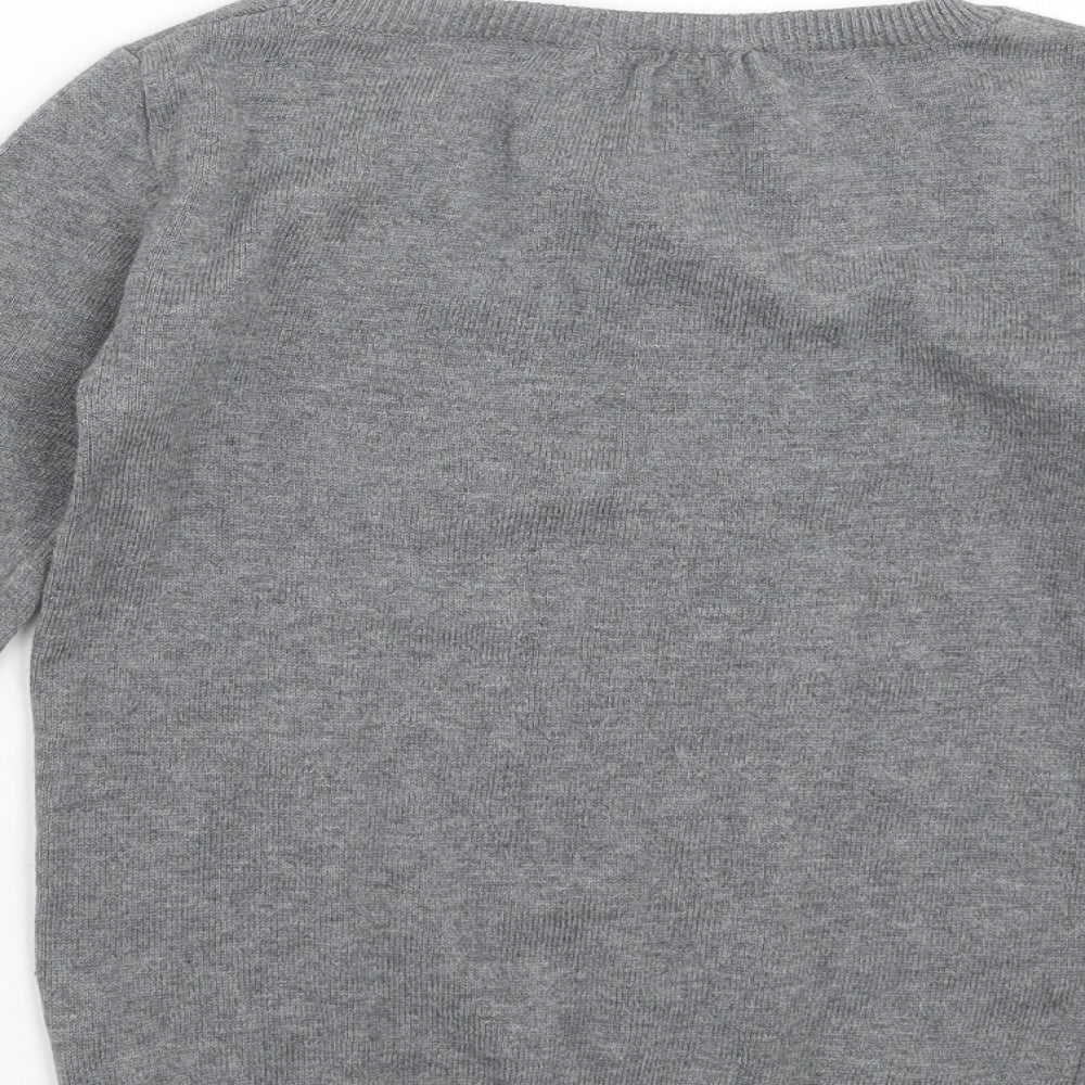 CFK Girls Grey Knit Pullover Jumper Size 8 Years
