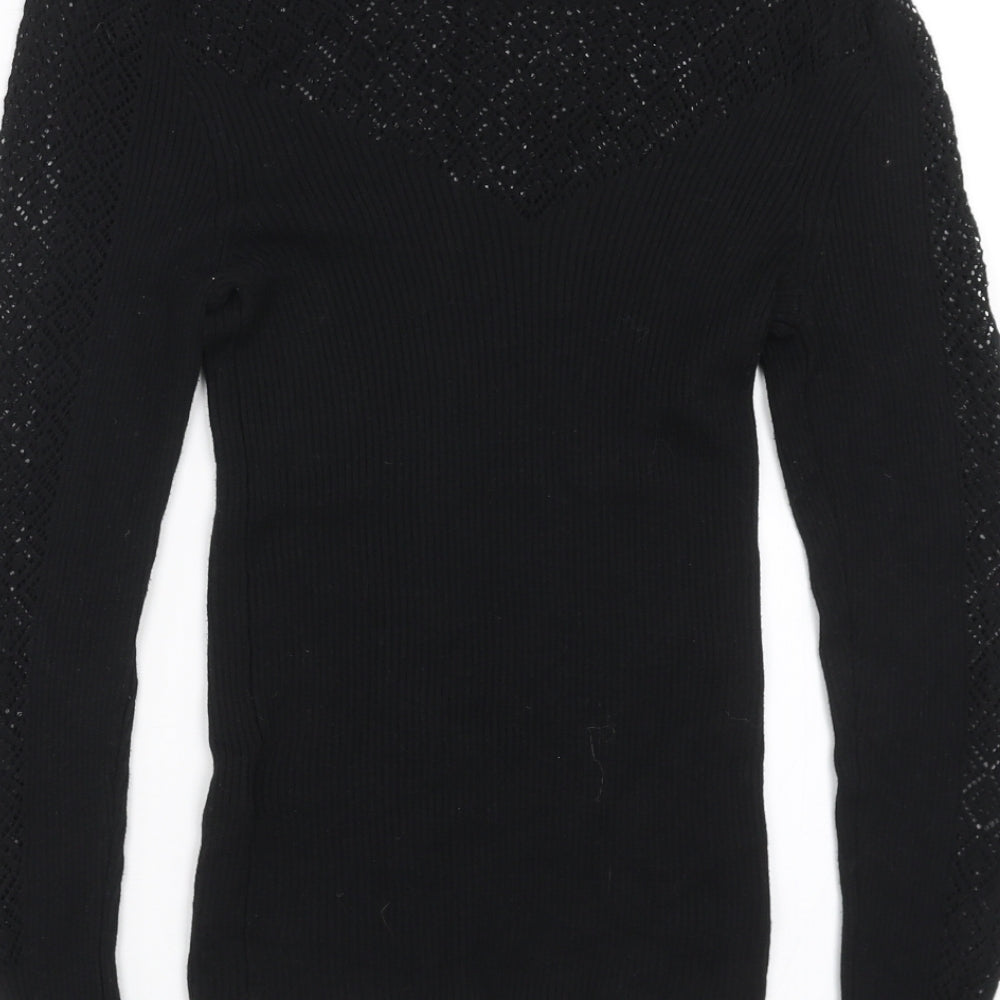 Only Womens Black Knit Pullover Jumper Size M
