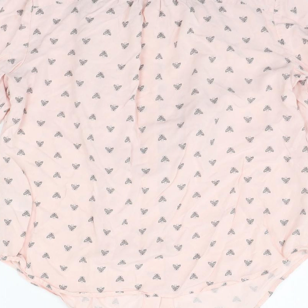 Marks & Spencer Womens Pink Geometric Basic Button-Up Size 10