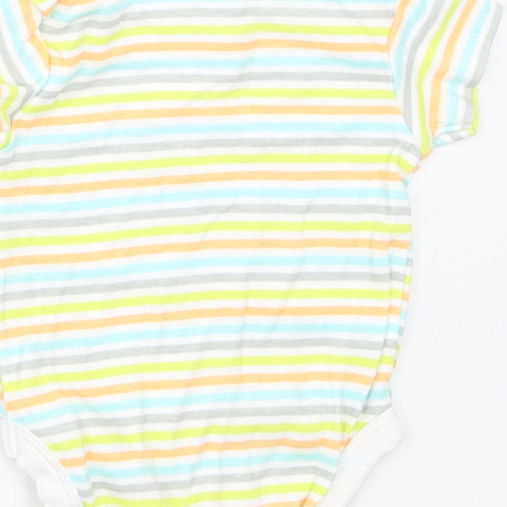 B&M Baby White Striped Babygrow One-Piece Size 3-6 Months