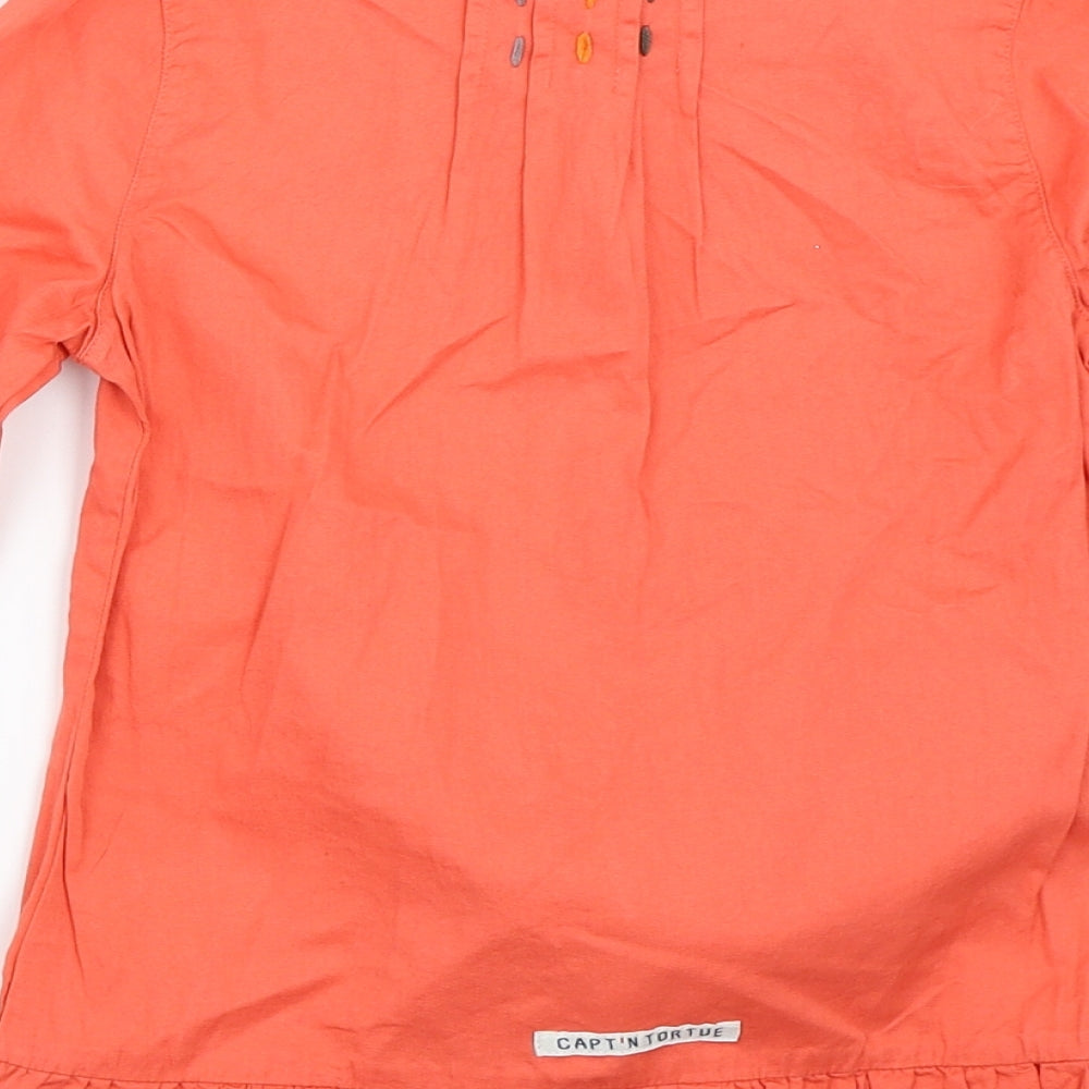 Captn Tortue Girls Pink Basic Button-Up Size 6 Years