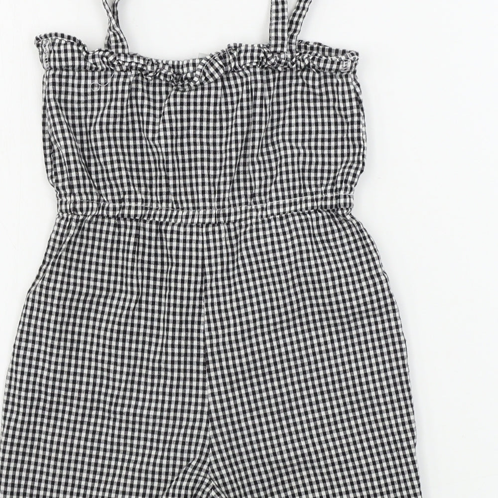 TU Girls Grey Check Jumpsuit One-Piece Size 3-4 Years
