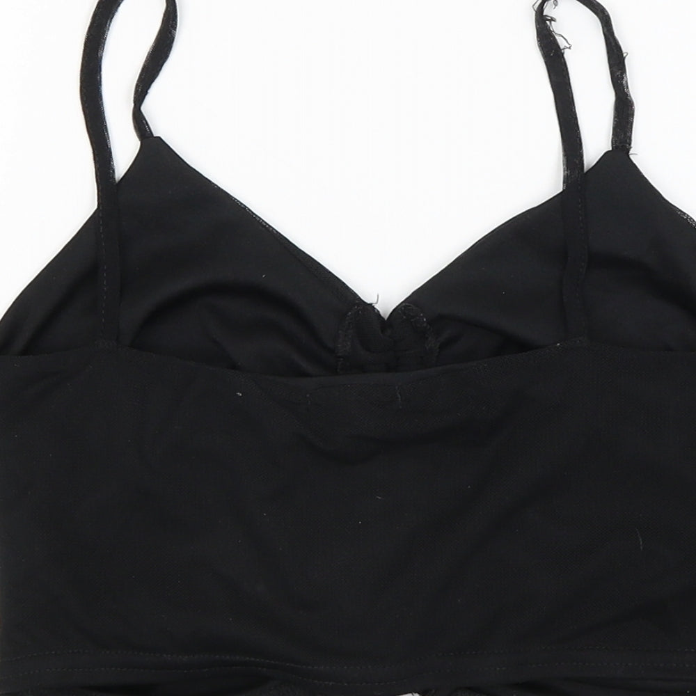 Nasty Gal Womens Black Cropped Tank Size 8