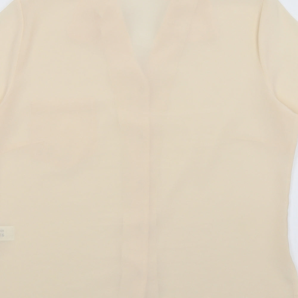 Slimma Womens Pink Basic Button-Up Size 16