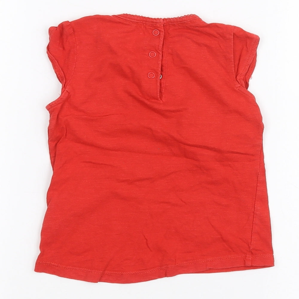 Mothercare Girls Red Basic T-Shirt Size 2-3 Years