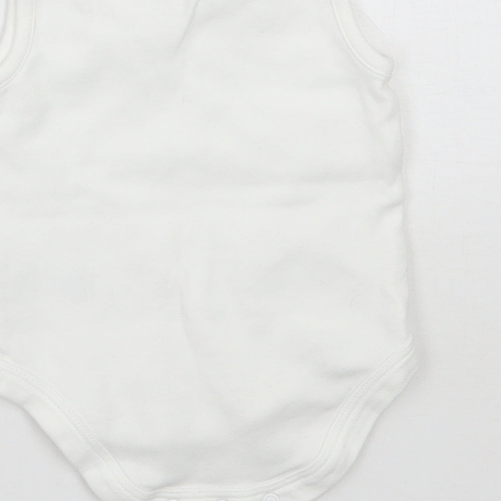 mamas & papas Baby White Babygrow One-Piece Size Newborn