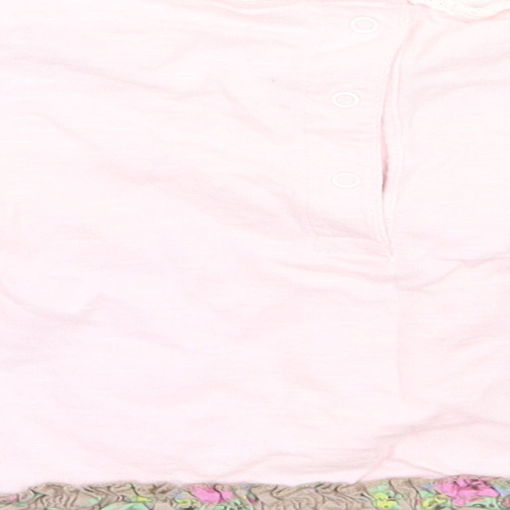 NEXT Girls Pink Floral Basic T-Shirt Size 3-6 Months