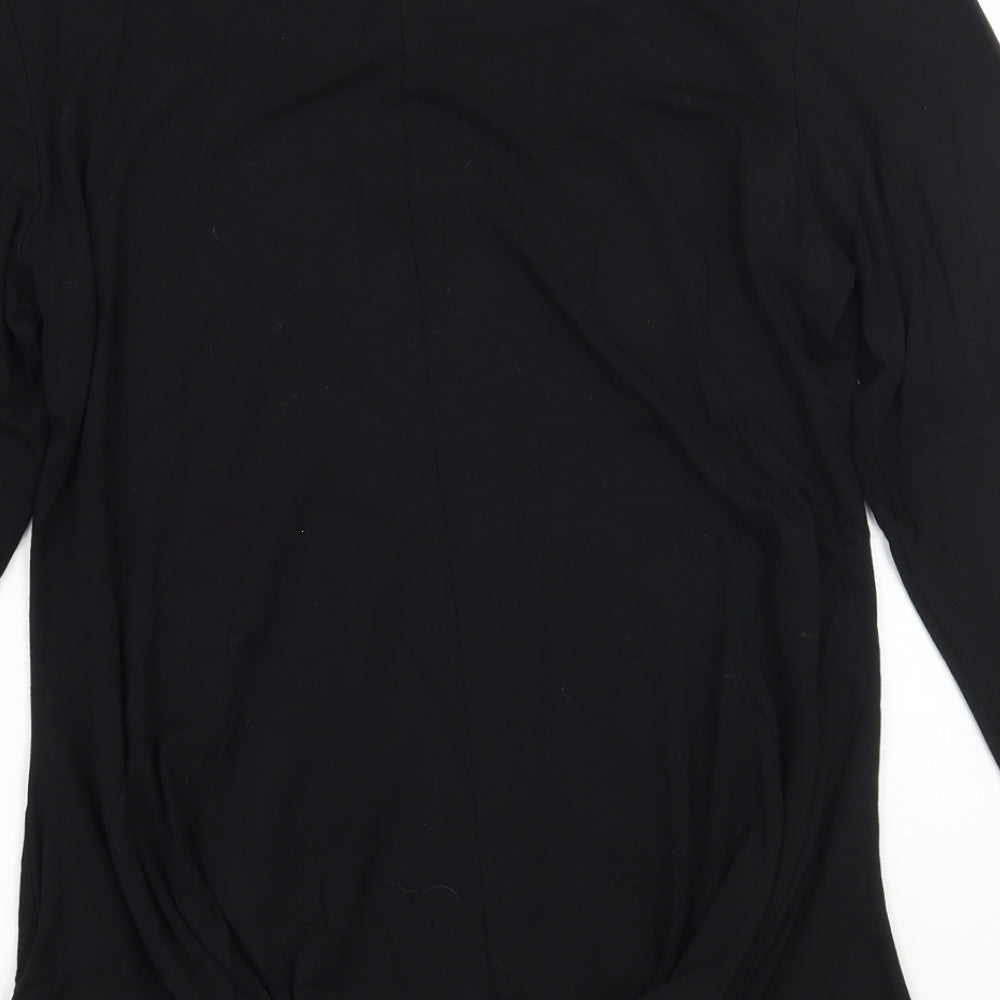Saloos Womens Black Basic T-Shirt Size L