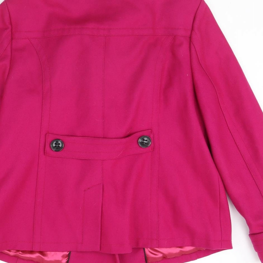 Debenhams Womens Pink Overcoat Coat Size 14