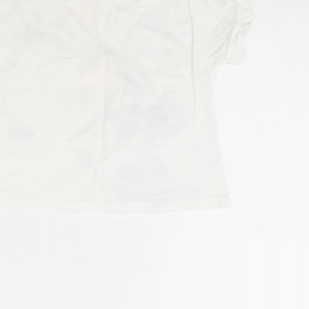 H&M Girls White Basic T-Shirt Size 3 Years - Minnie mouse