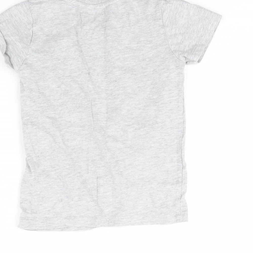 Preworn Boys Grey Basic T-Shirt Size 4 Years - Football