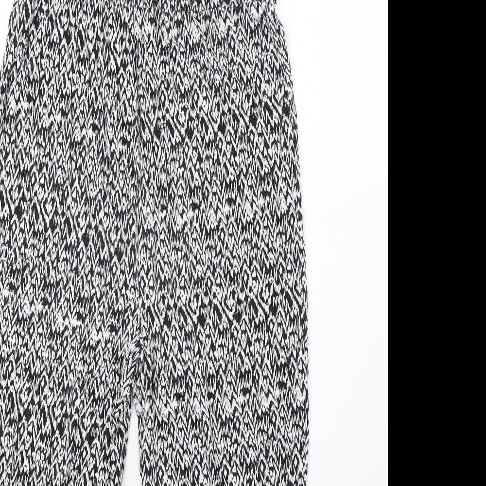 Matalan Womens White Animal Print Jumpsuit One-Piece Size 8 L21 in