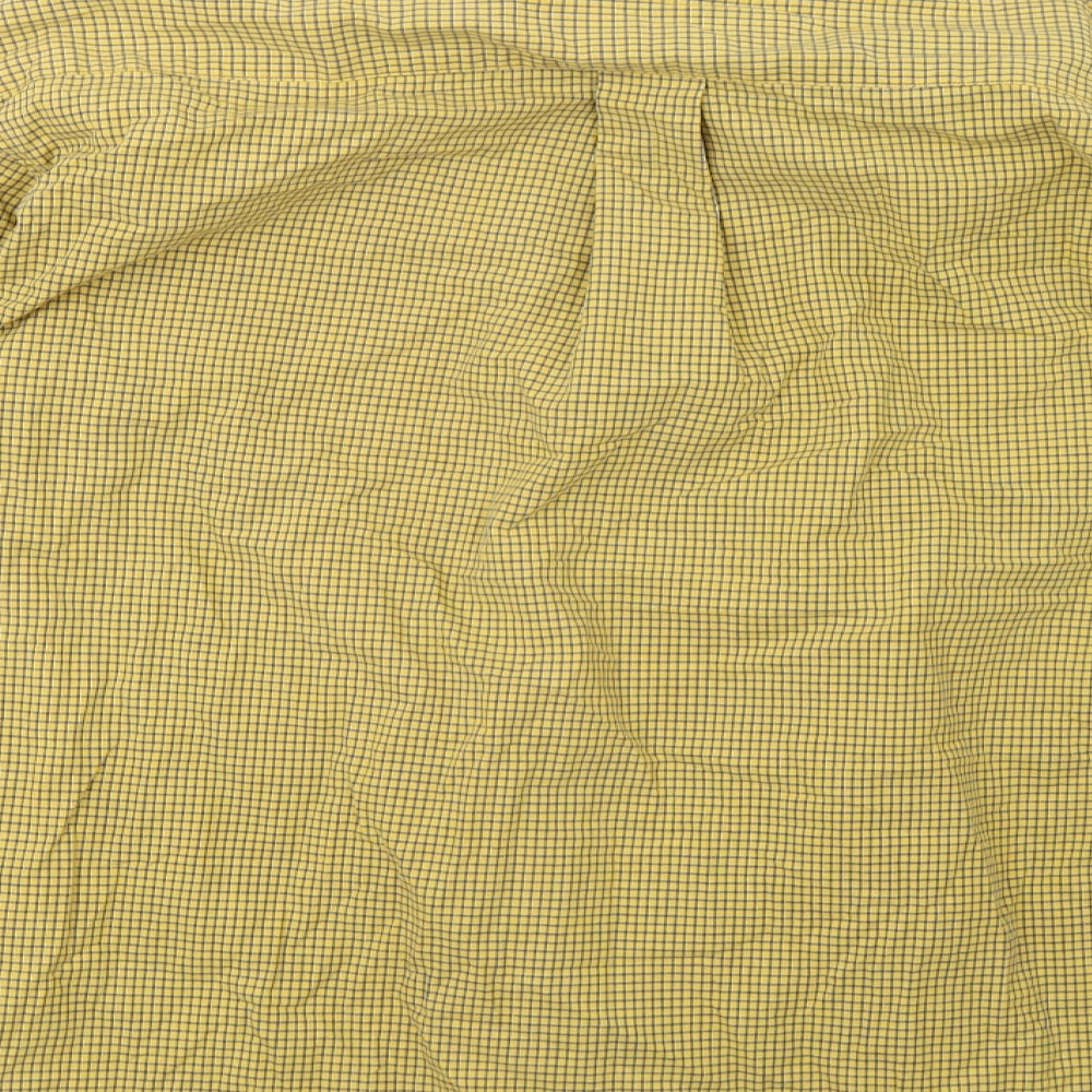 Haggar Mens Yellow Check Button-Up Size M