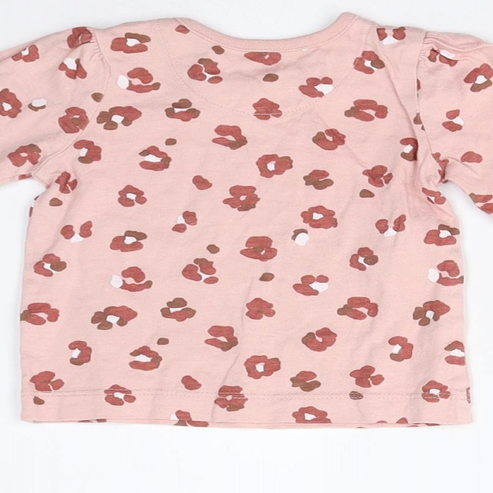 Nutmeg Baby Pink Floral Basic T-Shirt Size 0-3 Months