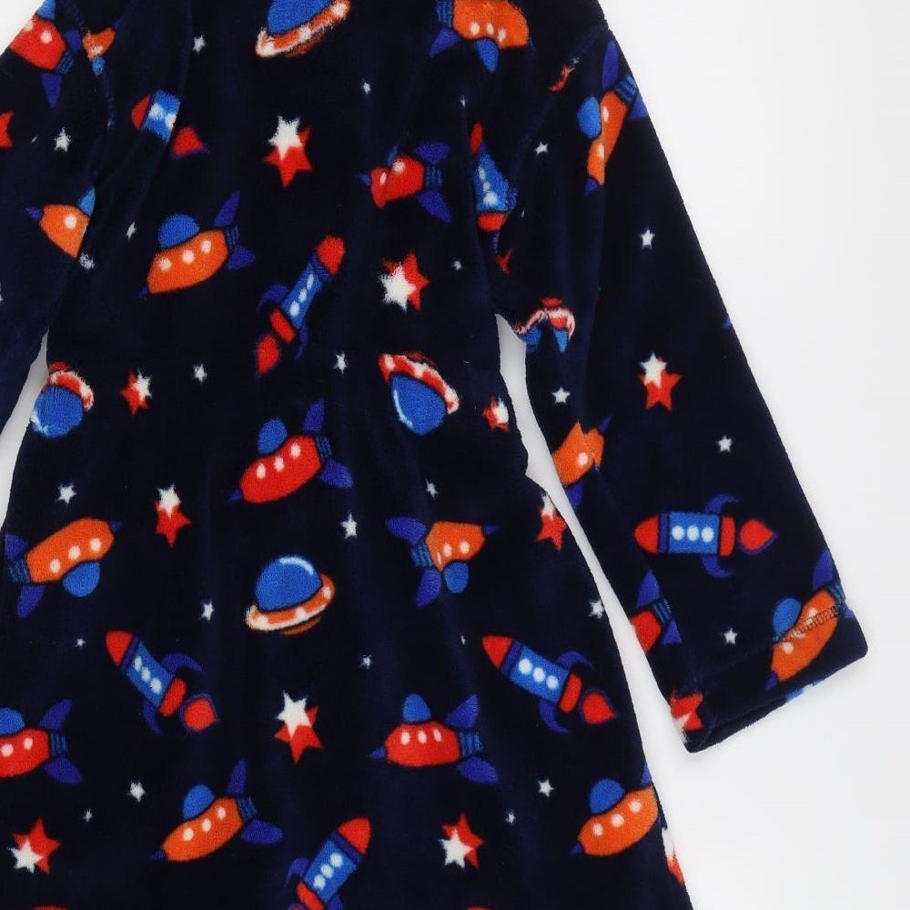 Marks & Spencer Girls Blue Geometric Kimono Pyjama Top Size 7-8 Years - Space