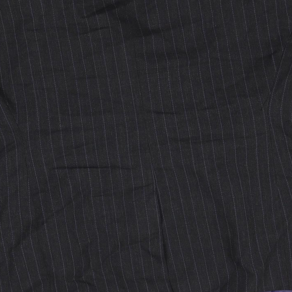 Preworn Womens Grey Striped Jacket Blazer Size 18