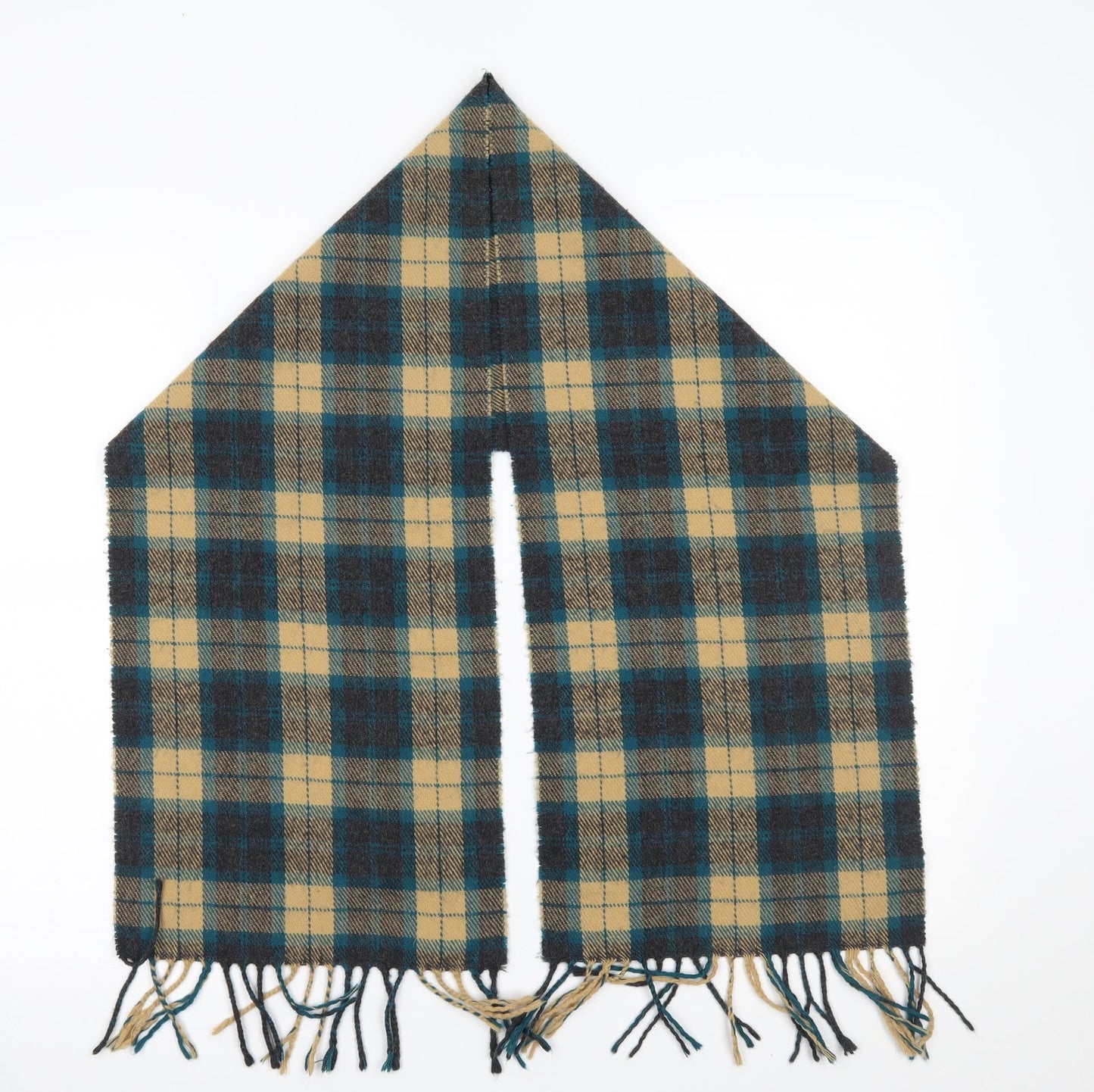 Preworn Womens Beige Plaid Scarf