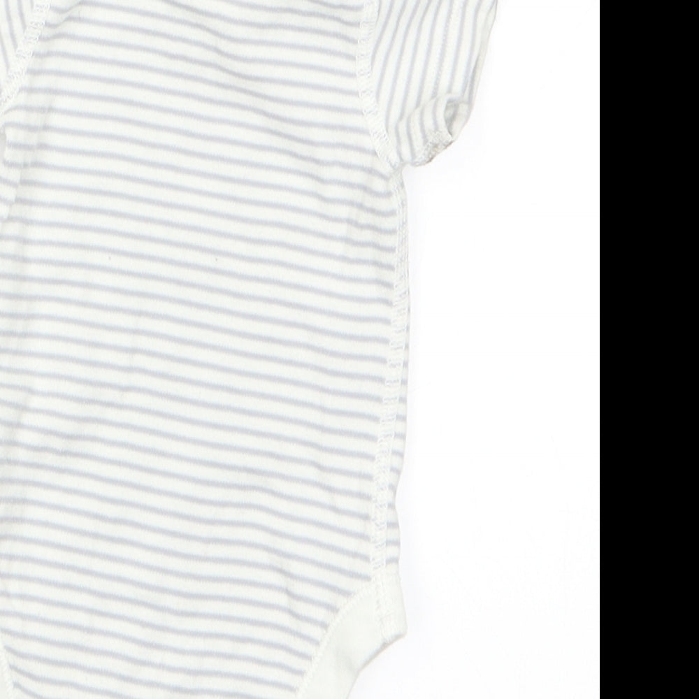 Marks & Spencer Boys Grey Striped Romper One-Piece Size 0-3 Months