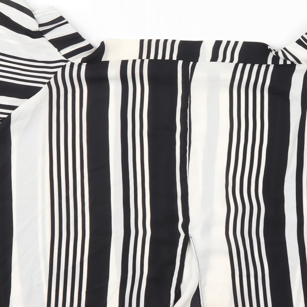 Prague Womens Multicoloured Striped Basic Blouse Size M
