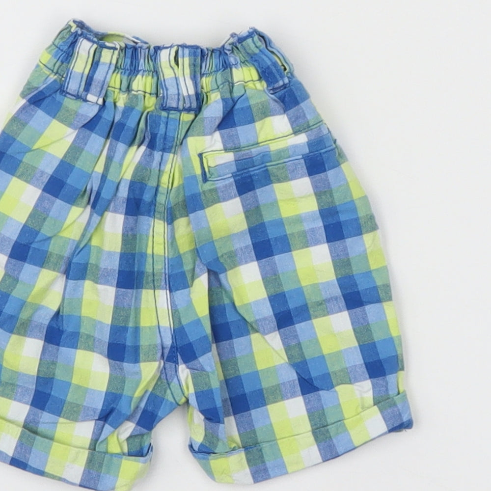 Mini Club Boys Multicoloured Check Cropped Trousers Size 3-6 Months - shorts