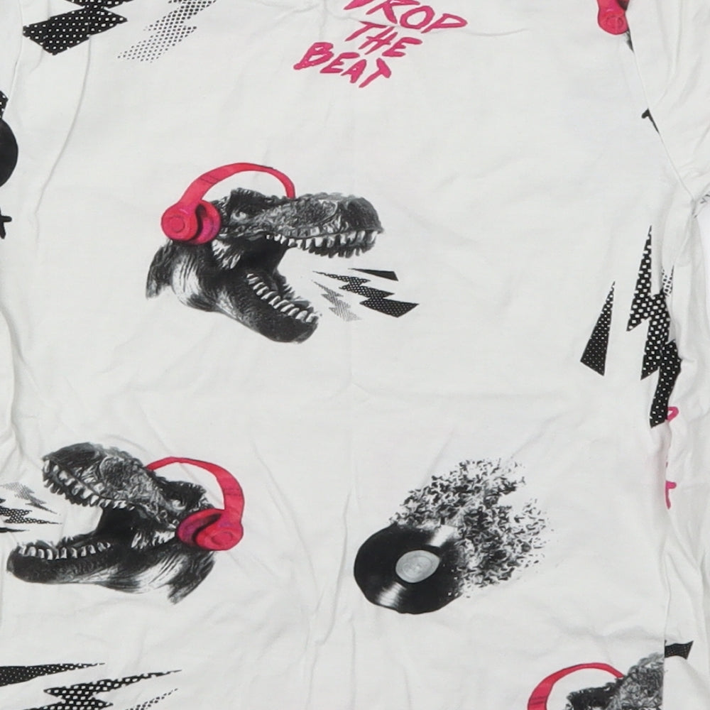 NEXT Boys White Basic T-Shirt Size 6 Years - Drop the Beat T-Rex