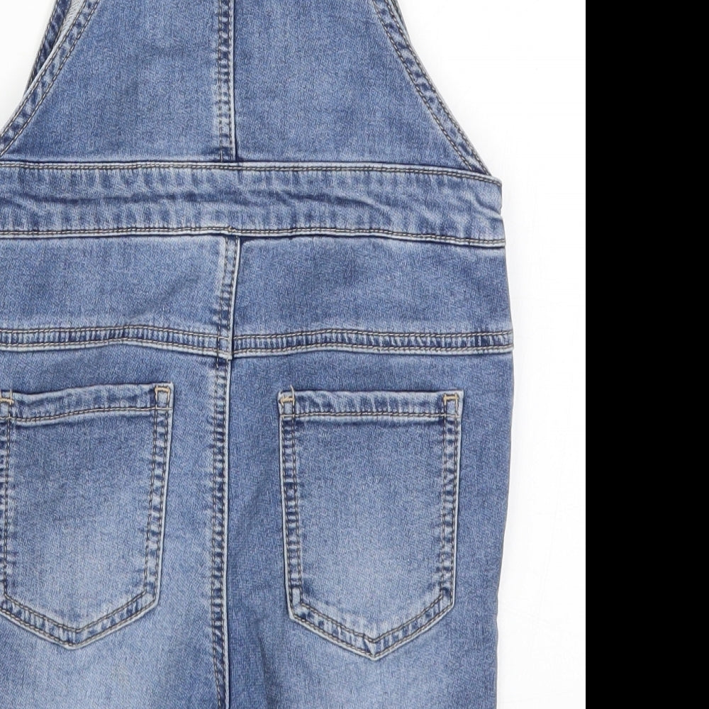 NEXT Girls Blue Denim Dungaree One-Piece Size 4 Years