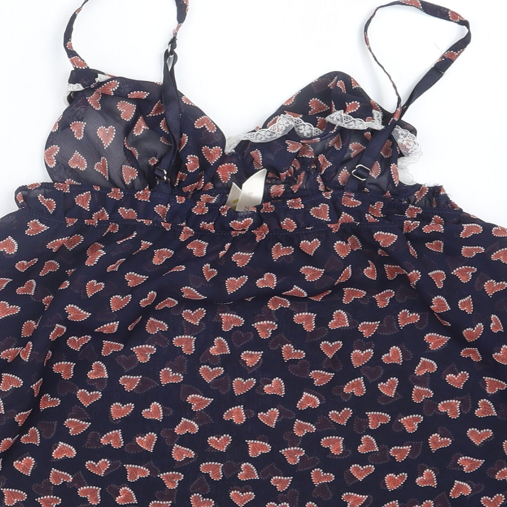 Accessorize Womens Blue Geometric Camisole Blouse Size L