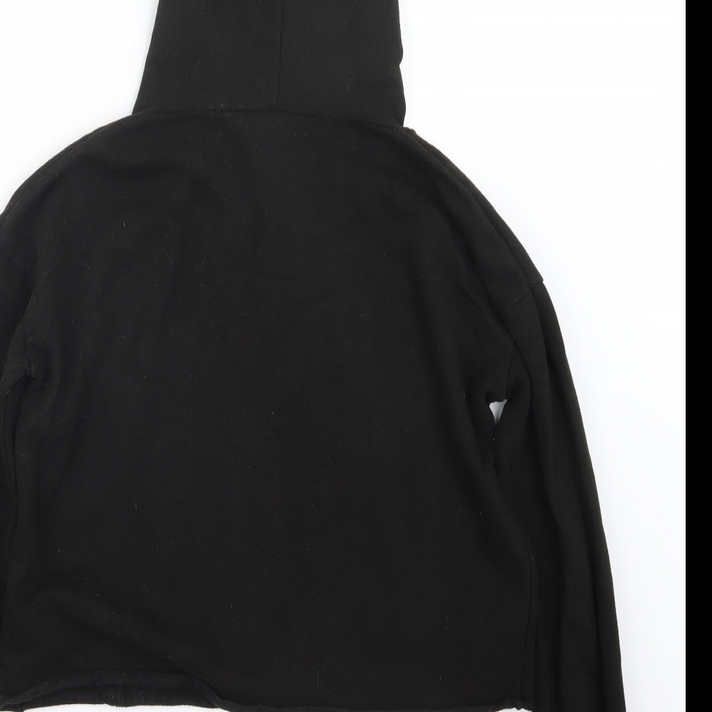 Preworn Womens Black Pullover Hoodie Size S - Cropped