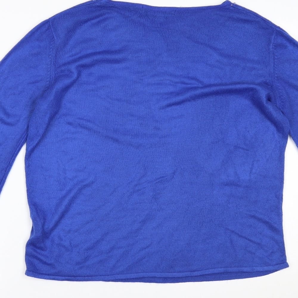 Pure & Natural Womens Blue Basic Blouse Size 16