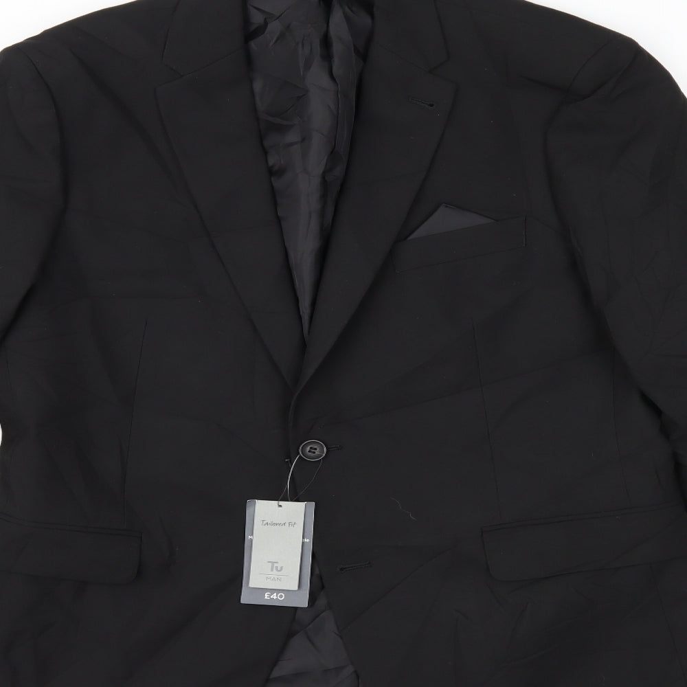 TU Mens Black Jacket Blazer Size 40