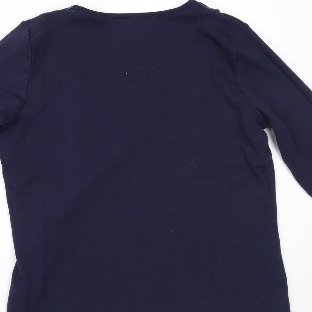 BM Womens Blue Basic Blouse Size S