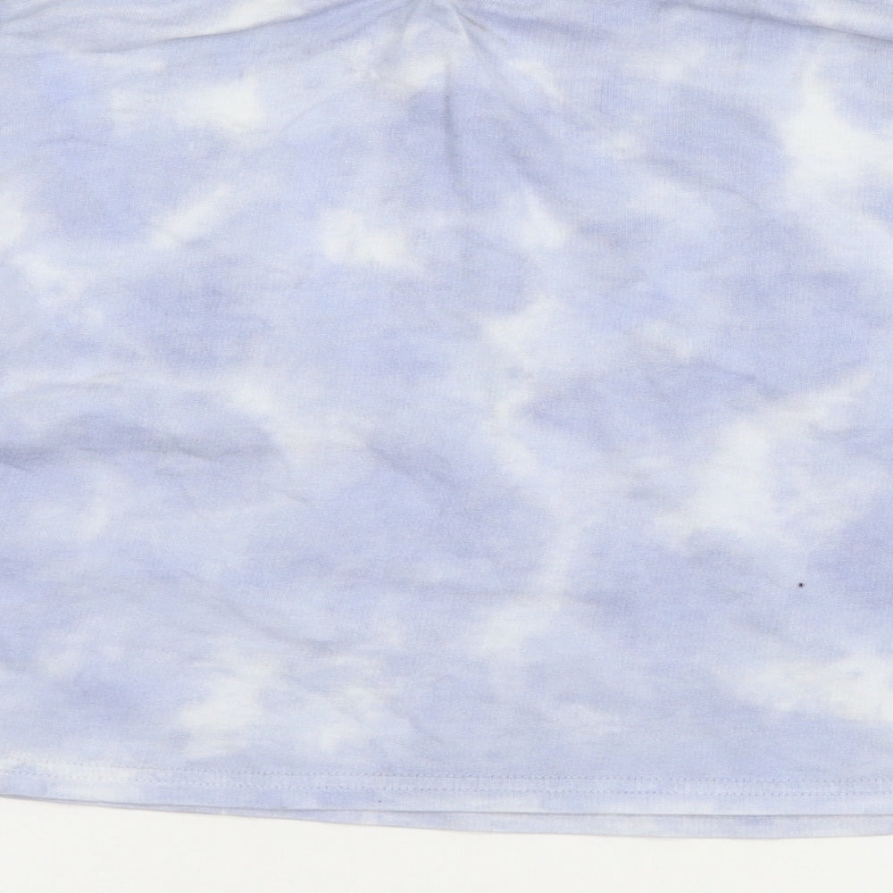 NEXT Girls Blue Geometric Jersey Pullover Sweatshirt Size 11 Years - Tie Dye